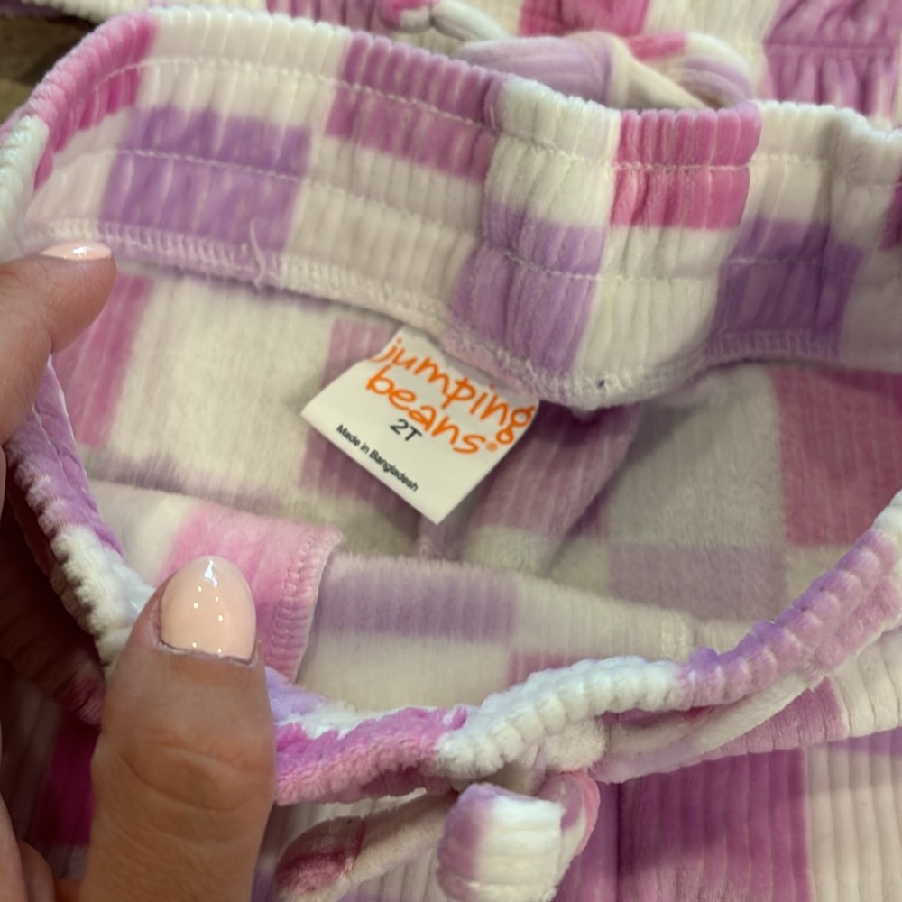 Jumping Beans Pink and White Checkered Kids Matching Set - Picture 3 of 3